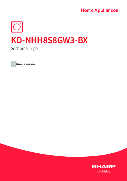 FR - Handleiding Sharp warmtepompdroger KDNHH8S8GW3BX