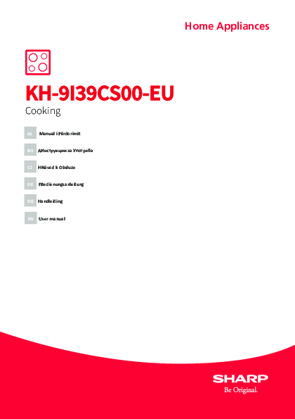 EN/DE - Handleiding Sharp kookplaat KH 9I39CS00 EU