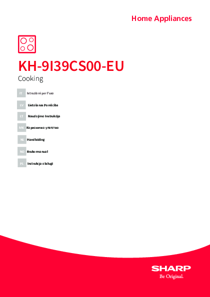NL - Handleiding Sharp kookplaat KH 9I39CS00 EU