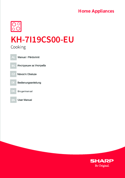 EN/DE - Handleiding Sharp inductie kookplaat KH 7I19CS00 EU