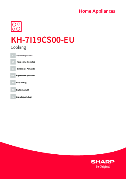 NL - Handleiding Sharp inductie kookplaat KH 7I19CS00 EU