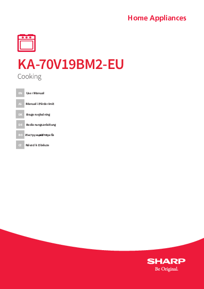 EN - Handleiding Sharp inbouw oven KA 70V19BM EU