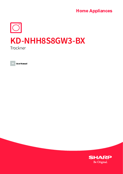 DE - Handleiding Sharp warmtepompdroger KDNHH8S8GW3BX
